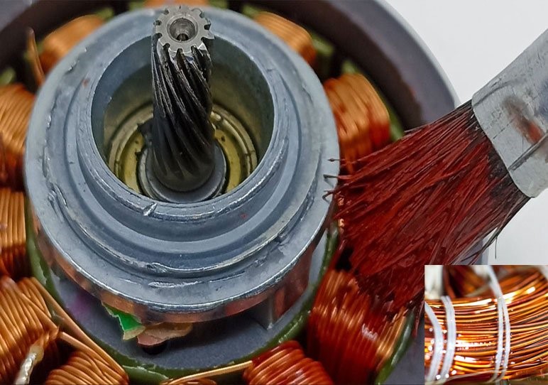 تصویر فرآیند اعمال شارلاک روی سیم