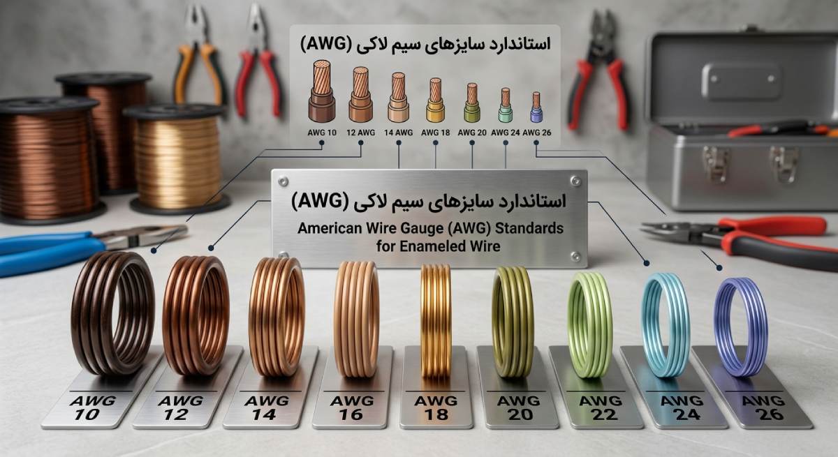 استاندارد سایز سیم لاکی