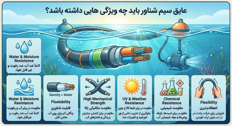 ویژگی های سیم شناور