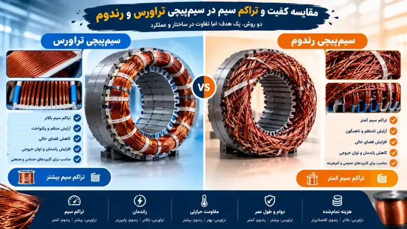 مقایسه سیم پیچی تراورس و رندوم