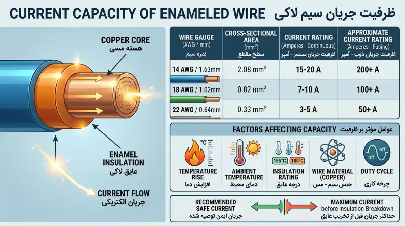 ظرفیت جریان سیم لاکی
